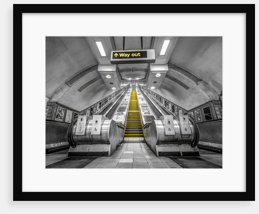 Escalators at subway station by Assaf Frank